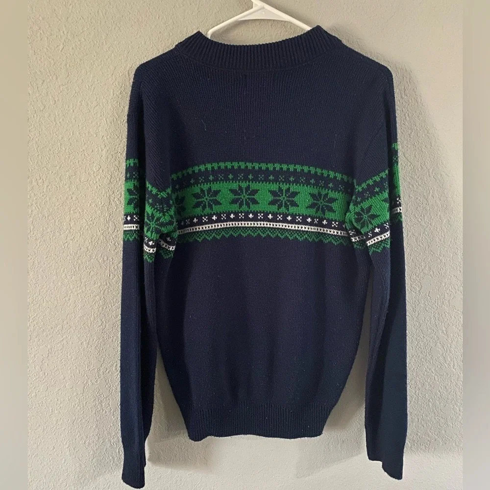 Vintage‎ 90s Skiwear By Alps Snowflake Knit Sweater Eclectic Grandpa Grannycore